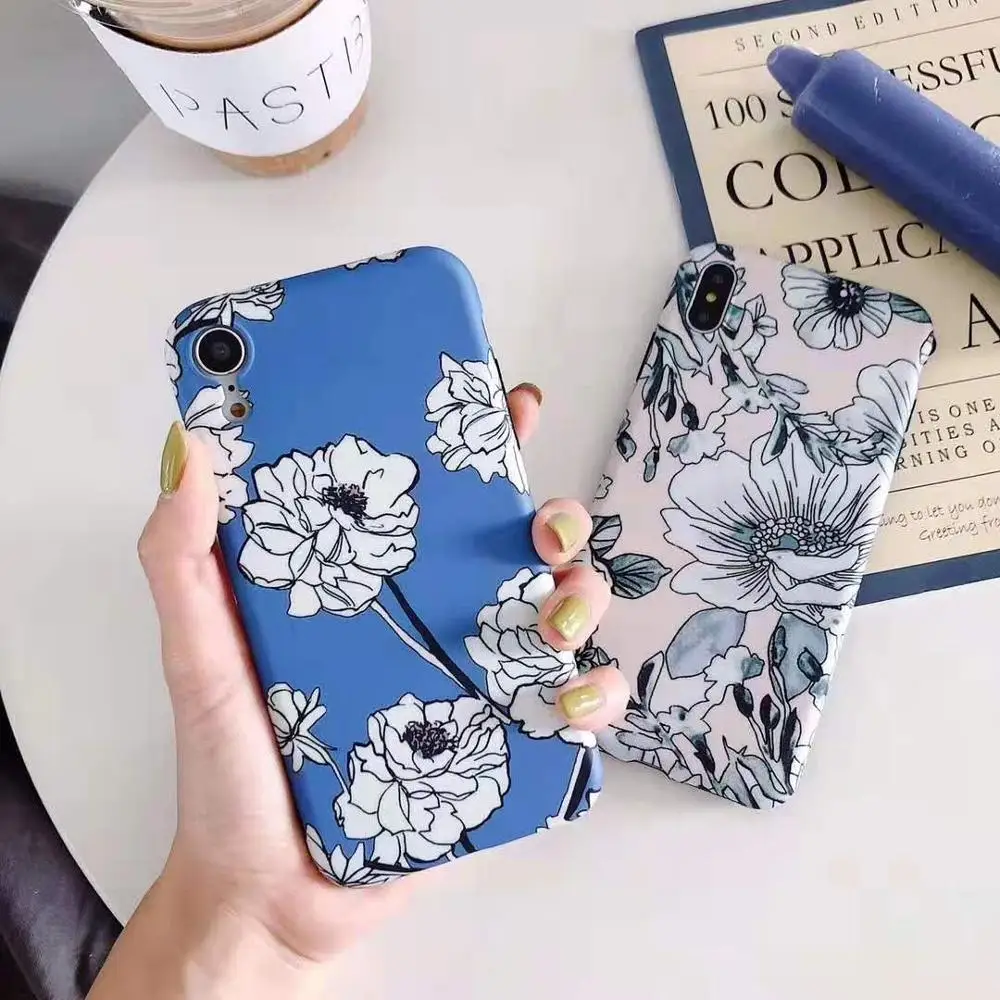 Чехол с цветочным рисунком для iphone 11 pro max X Xs XR 7 8 6 6S plus мягкие силиконовые чехлы из