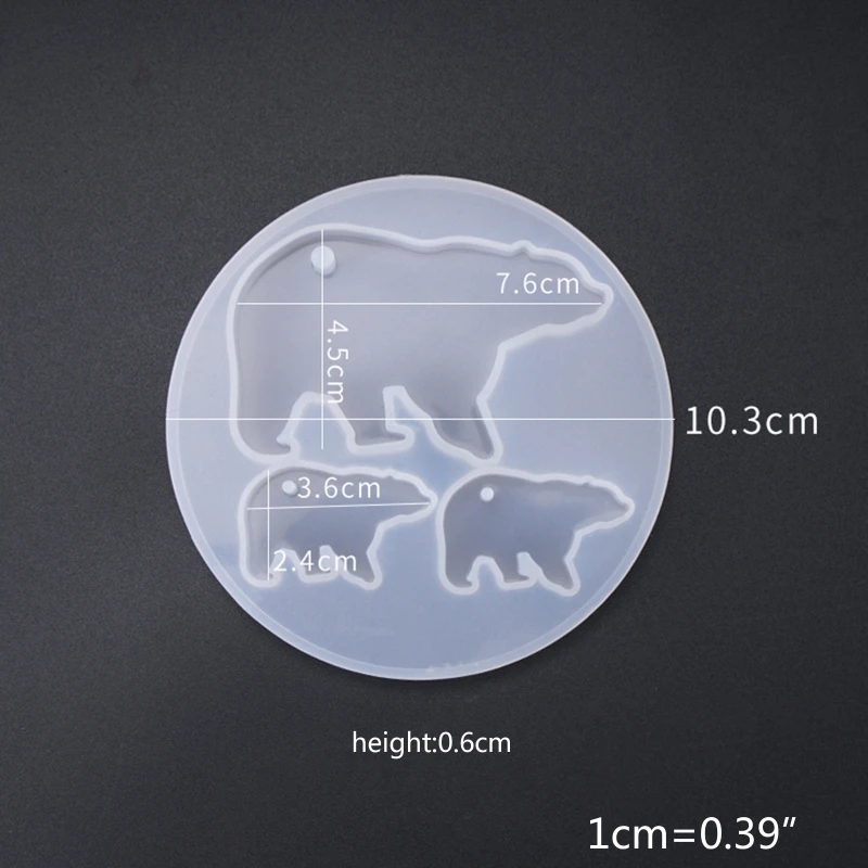 

3Pcs Crystal Epoxy Resin Mold Elephant Alpaca Bear Keychain Casting Silicone Mould Set DIY Crafts Jewelry Pendant Making