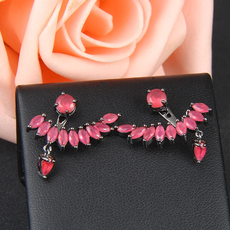 

Korean New Design Fashion Jewelry Simple Women Zircon Stud Earrings with Green Marquise Crystal Ear Studs