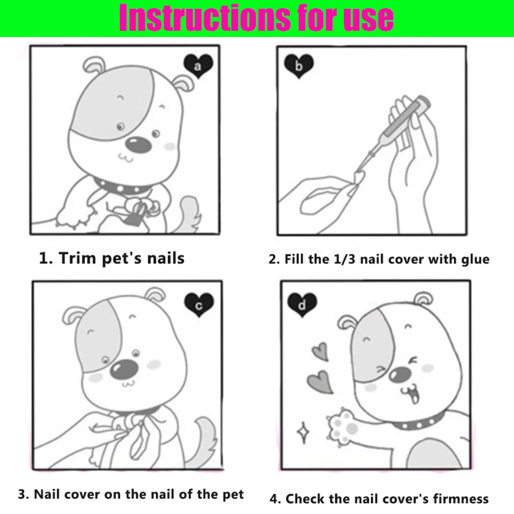 100 Pcs Nail For Cat Grooming Cover Paws Anti-Scratch Kitten Claw Caps Dog Soft Silicone Protect With 5 Adhesive Glue |