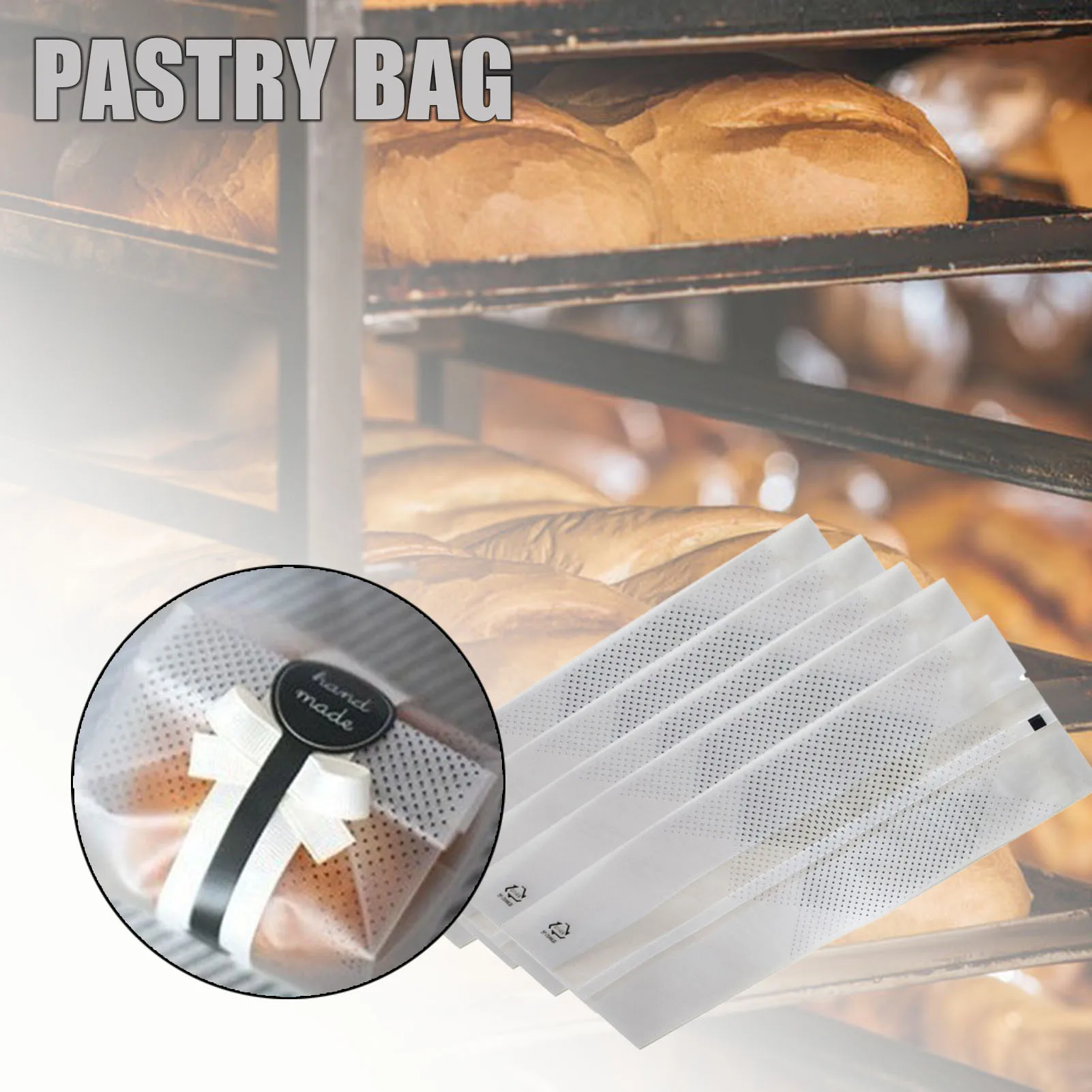 

Composite Biscuit Bag White Black Dot Toast Bread Bag Baking Packaging Bag Convenient and Durable 100pcs BENL889