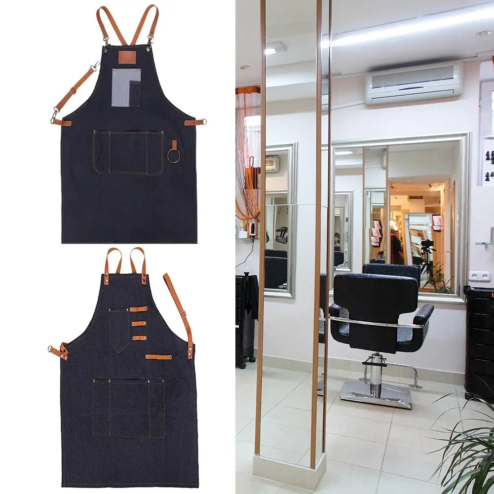 

Hair Cutting Apron Barber Sleeveless Denim Apron Hairdresser Hair Cutting Protection Tool Hairdresser Styling Cloth Tools