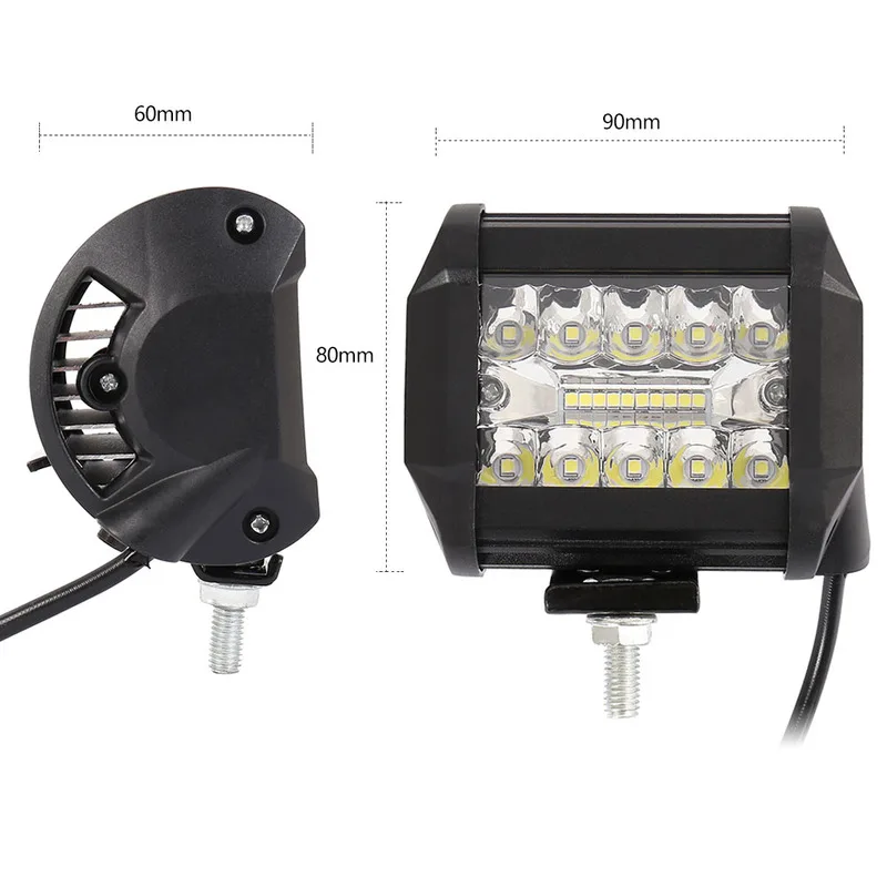 2 Pieces of LED Driven Work Light 200W 6000K Flood Combination Off Street Car Lighting for General Purpose | Автомобили и