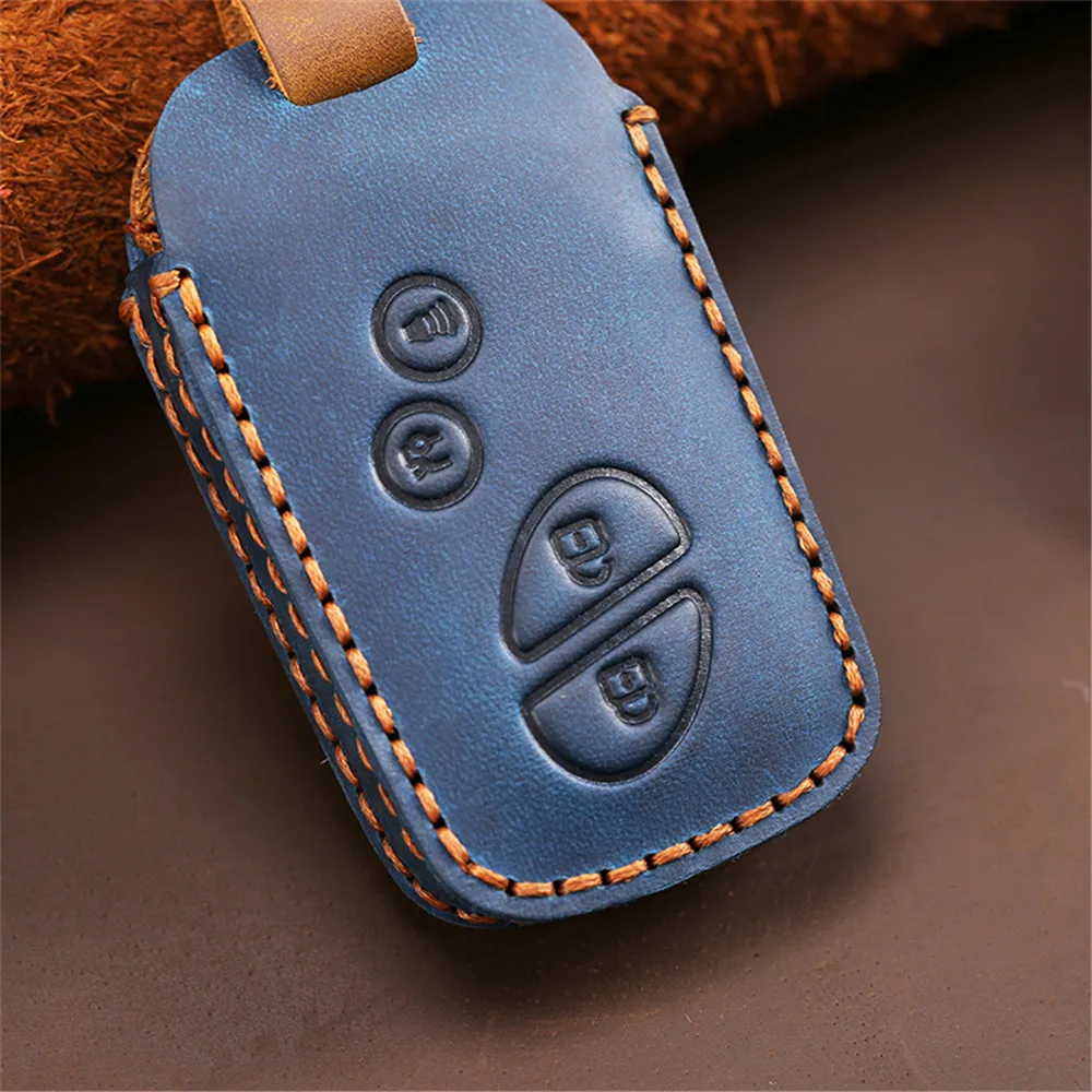 4 Buttons Blue Leather Key Fob Case Cover For Lexus IS250 ES240 ES350 RX270 RX350 RX300 Keyless Entry Remote Car Accessories | Автомобили