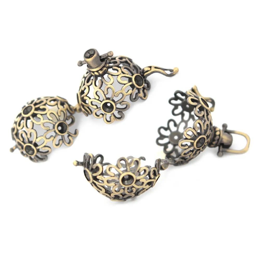 Винтажные полые филигранные круглые шаровые медальоны клетка кулон эфирное