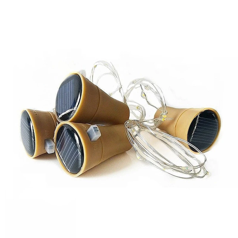 HiMISS 8 светодиодный/10 светодиодный винный флакон на солнечной энергии в форме