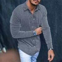 2022 new cotton long sleeve mens shirt autumn winter striped slim fit turndown collar shirt male clothes
