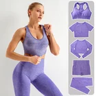 Женский бесшовный костюм для йоги с высокой талией и длинным рукавом, спортивная одежда для фитнеса, жилет с открытой спиной для йоги, топ и шорты, костюм для фитнеса из 2 предметов, 2021