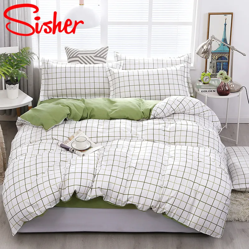 Скандинавские пододеяльники комплект клетчатое постельное белье в клетку