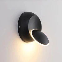 led wall lamp 360 degree rotatable bedroom bedside lights dining living room round lamp loft staircase aisle decorative fixture