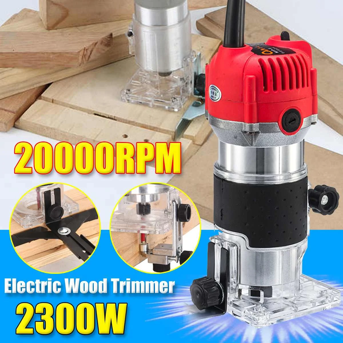 

Drillpro 110V/220V 20000rpm Electric Hand Trimmer 2300W Router Wood Laminate Palm Joiners Working Cutting Tool Carving Machine