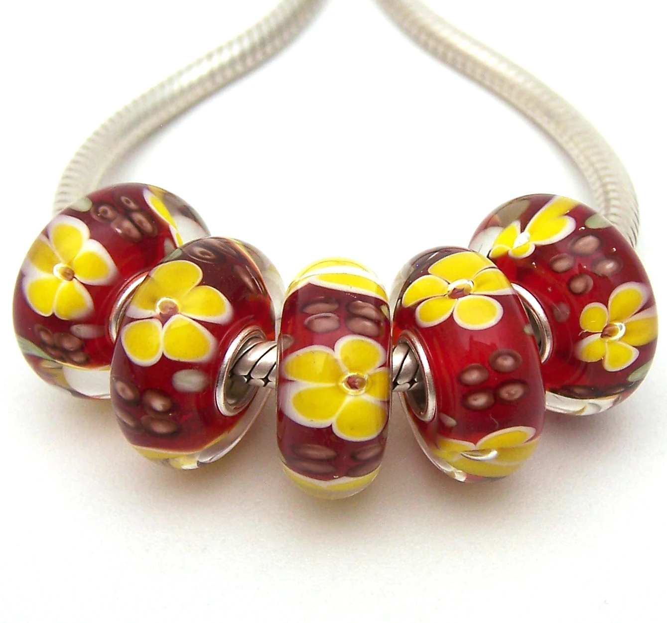 Бусины из серебра 100% пробы с муранским стеклом|Бусины| |