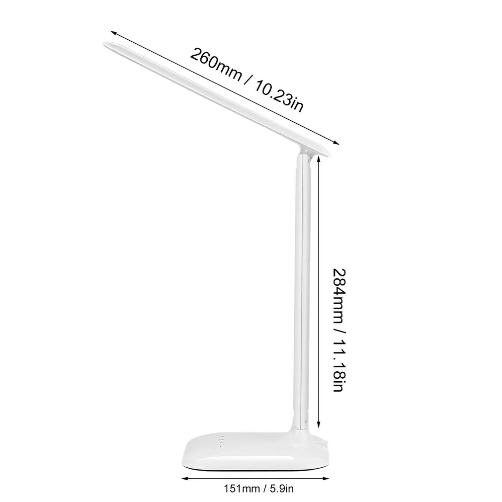 

ICOCO LED Desk Lamp with 5-Level Dimmer USB / Wall Charger Adjustable Dimmable Foldable Touch Control Eye Protection 4W