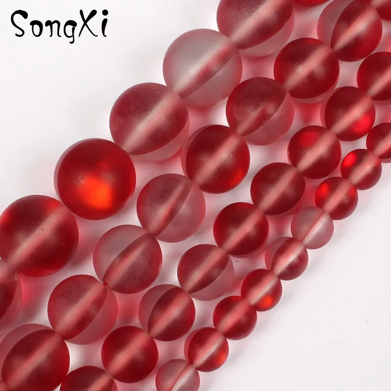 Натуральные матовые красные блестящие бриллианты 6 мм-12 мм круглые бусины для