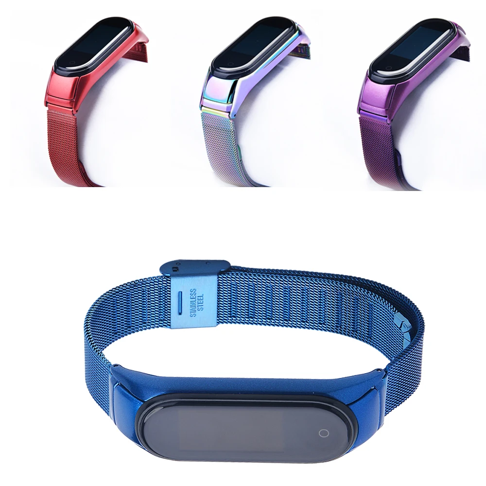 OLLIVAN mi Band 4 металлический ремешок с пряжкой для Xiaomi mi Band 4 3 браслет mi band 4 Band 4 аксессуары Магнитный браслет с пленкой