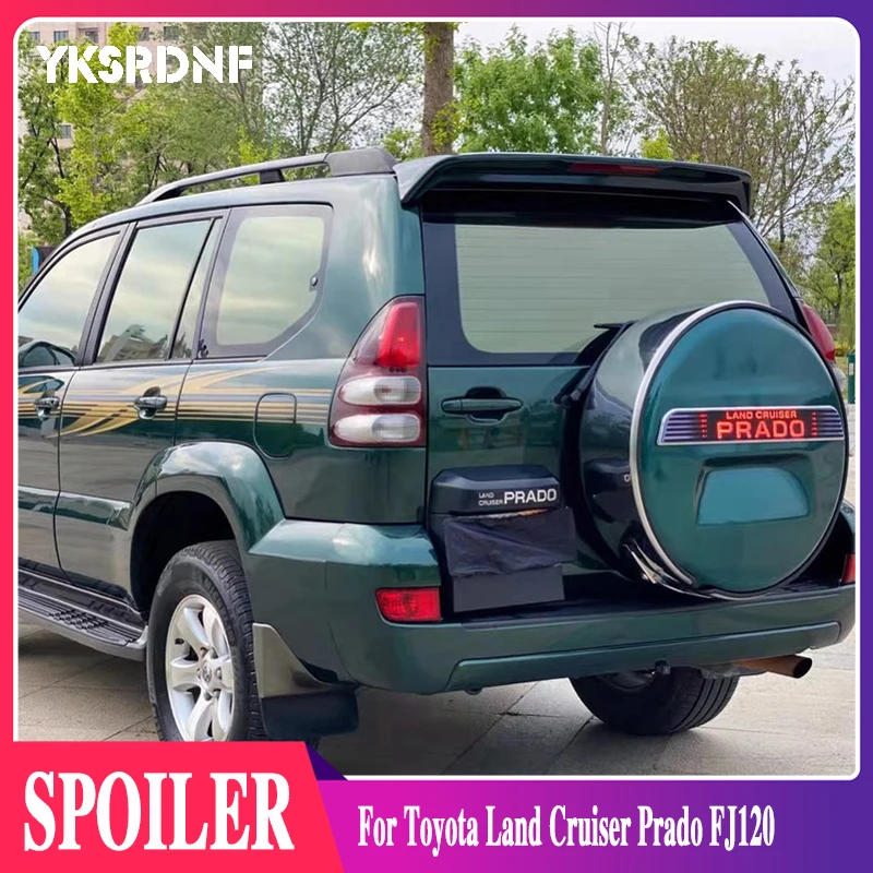 

Для Toyota Land Cruiser Prado FJ120 4000 2700 со светодиодной подсветкой, черный спойлер 2003-2009, задний спойлер из АБС-пластика для автомобильного стиля