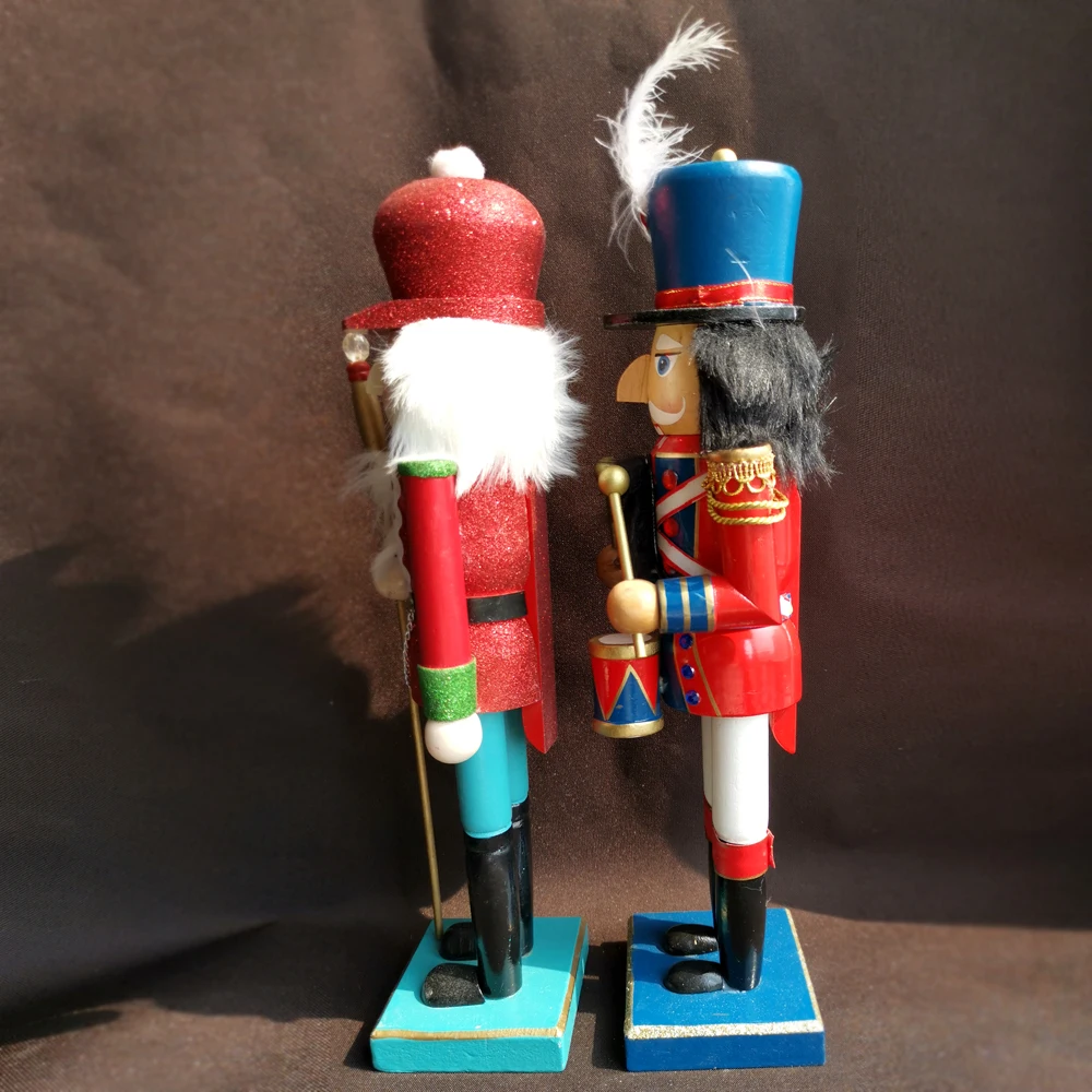 35 см барабанщик-гайкер солдат марионетка редкая Рождественская резьба по дереву