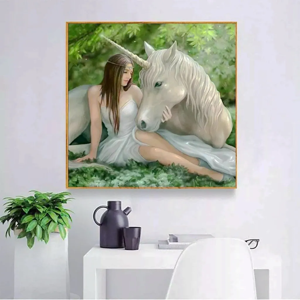 

New 5D Handmade DIY Square Diamond Painting "Beauty and Horse Art Crafts Cross Sticker Diamond Embroidery Home Decoration Gift