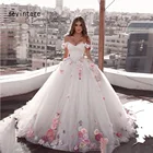 Бальное платье Sevintage ручной работы с 3D цветами свадебные платья Бохо Свадебные платья милое с открытыми плечами