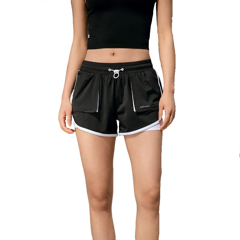 

Yoga Gym Loose Shorts Biker Sports Fitness Shorts Push Up Running Shorts Casual Female Outfits High Waist Anti-glare Short Pants