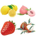 Летняя мультяшная одежда с фруктами, наклейки, нашивки на одежду, арбуз, клубника, персик, термонаклейки для одежды, платье Decro