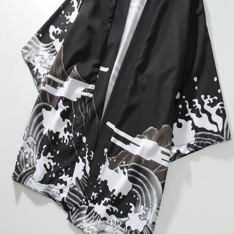 Мужской костюм самурая одежда кимоно куртка Мужские yukata haori японские кардиган