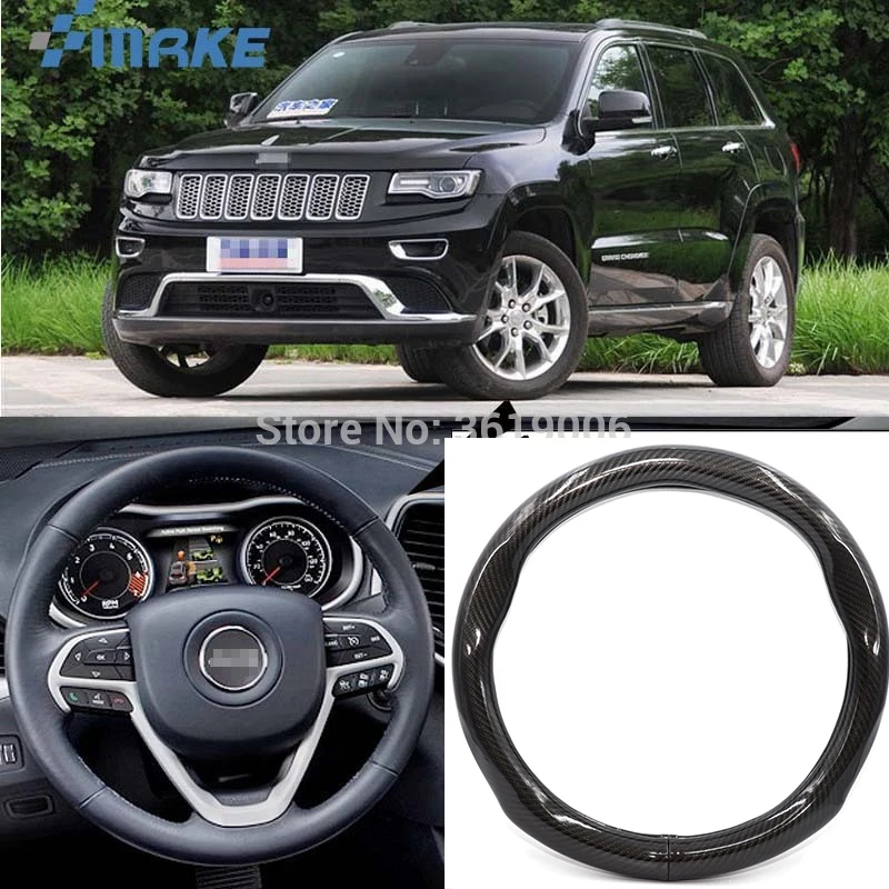 SmRKE автомобильные аксессуары для Jeep Grand Cherokee черное углеродное волокно кожаный