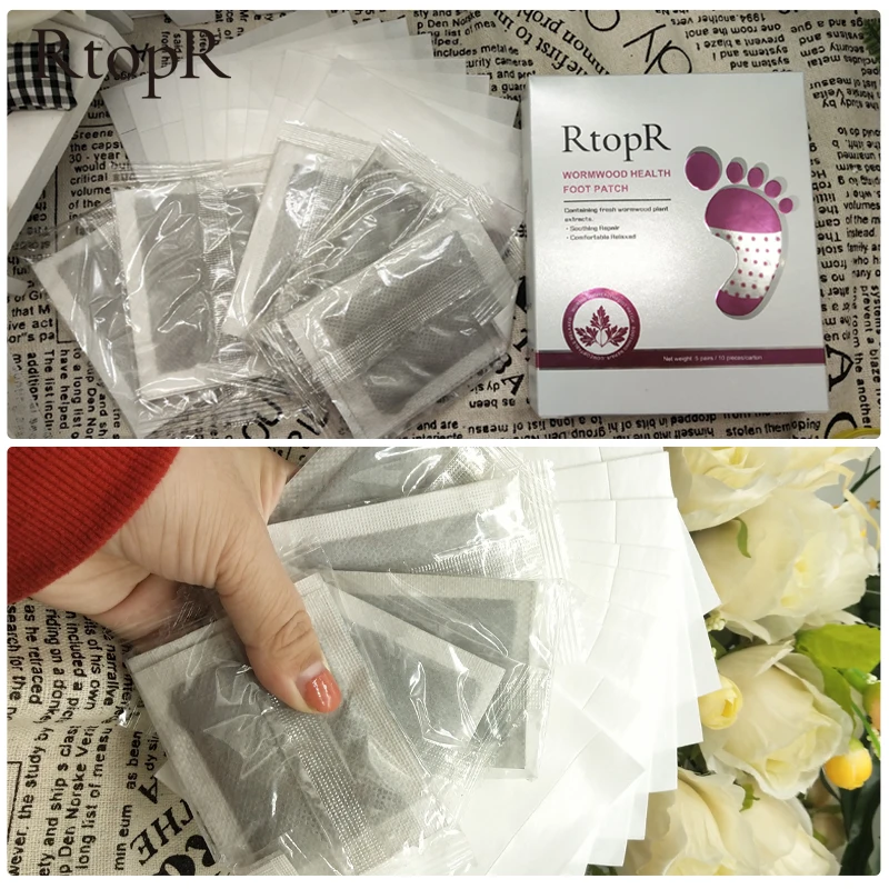 

2 Box RtopR Wormwood Health Body Detox Foot Patch Effective Improve Sleep Quality Organic Detox Beauty Slimming Feet 10 pairs