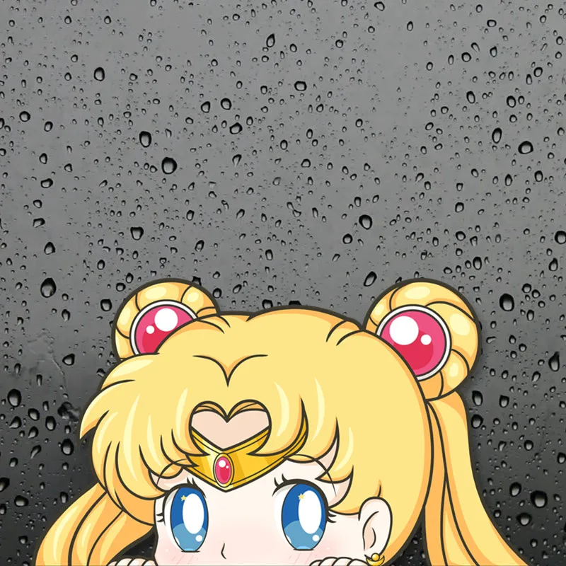 

funny Sailor Moon Anime Peeker Car Stickers on Motorcycle Suitcase Home Decor Phone Laptop Covers DIY Vinyl Decal