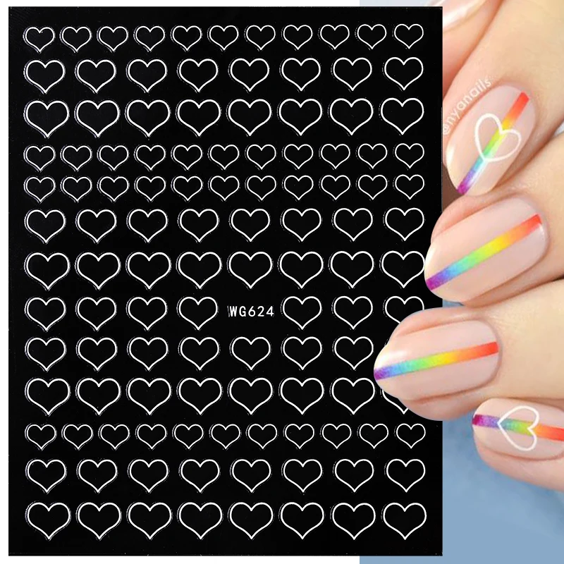 

1PC 3D Nail Stickers Black Glitter Silver Star Self-Adhesive Slider Letters Nail Art Decorations Decals Manicure Accessories