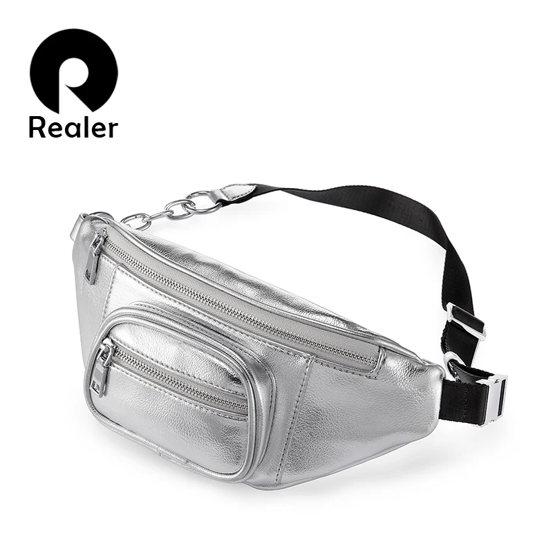 Поясная Сумка REALER Fanny Pack унисекс из искусственной кожи роскошный брендовый
