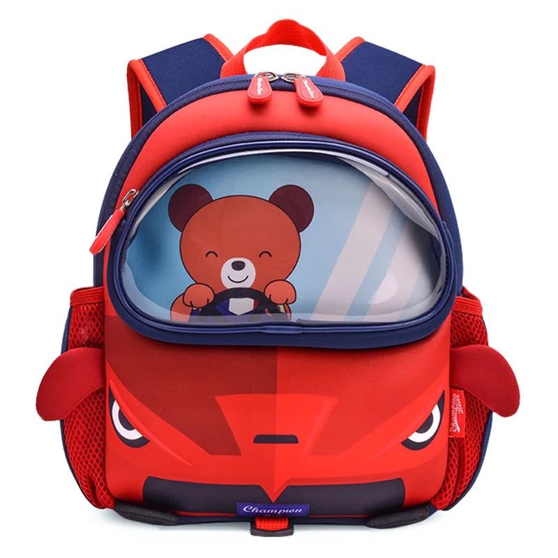 AWINPOP новый бренд 3D Мультфильм Крутой красный автомобиль школьные ранцы для