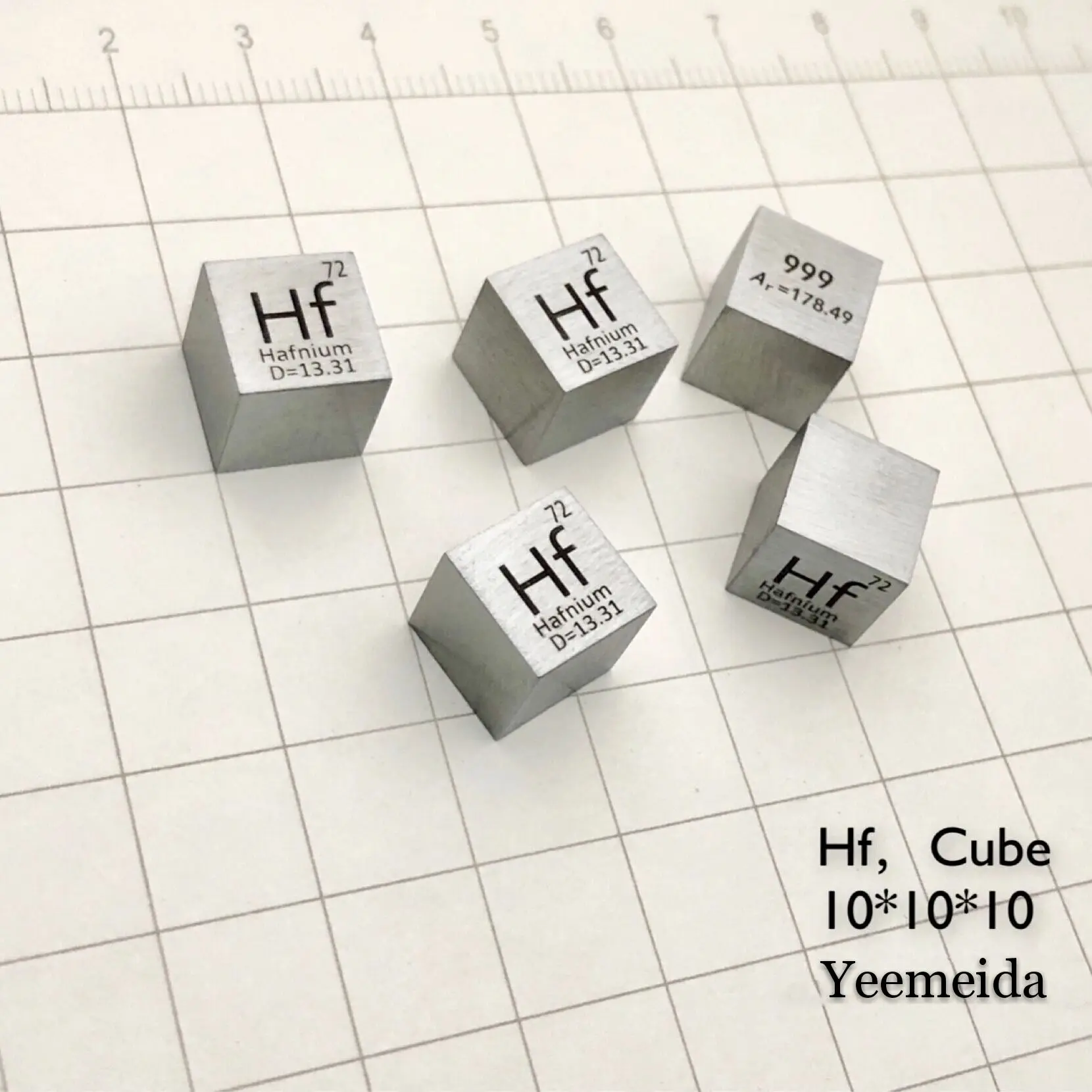 

10mm Hf99.9% Hafnium Hf Cube Periodic Table Of Elements Cube Hand Made Science Educational DIY Crafts Display