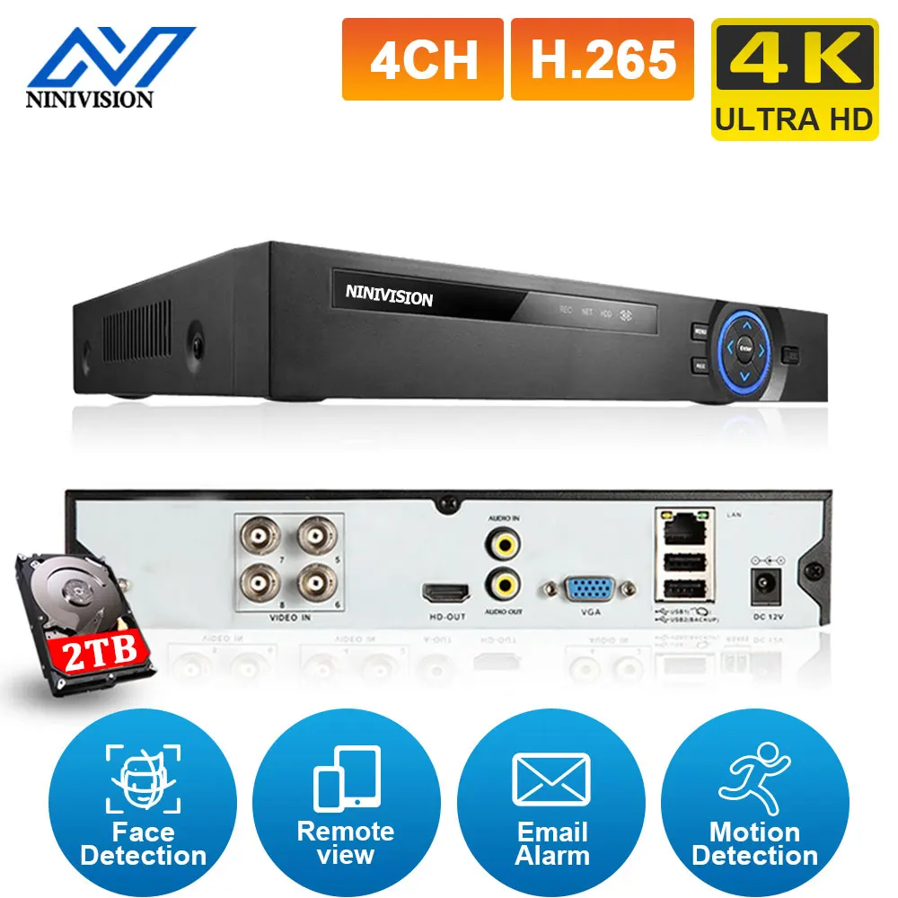8MP 4CH AHD DVR CCTV видеорегистратор Xmeye H.265 Гибридный аналоговый рекордер для 4K CVI TVI CVBS IP