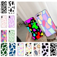 colorful cute cow spots aesthetic phone case for iphone 11 8 7 6 6s plus 7 plus 8 plus x xs max 5 5s xr 12 11 pro max se 2020