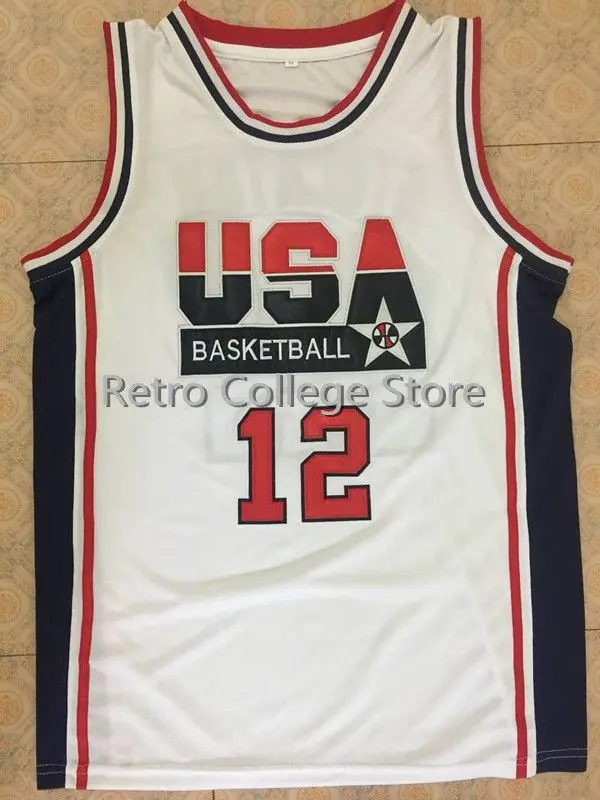 

14 Charles Barkley 12 John Stockton 15 Magic Johnson 1992 USA Dream Team Men's Basketball jersey Stitched Embroidery