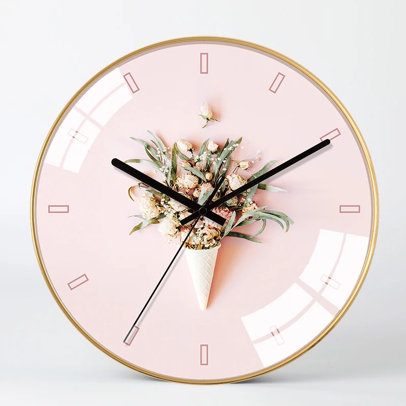 Желтые настенные часы в скандинавском стиле современный минималистичный дизайн