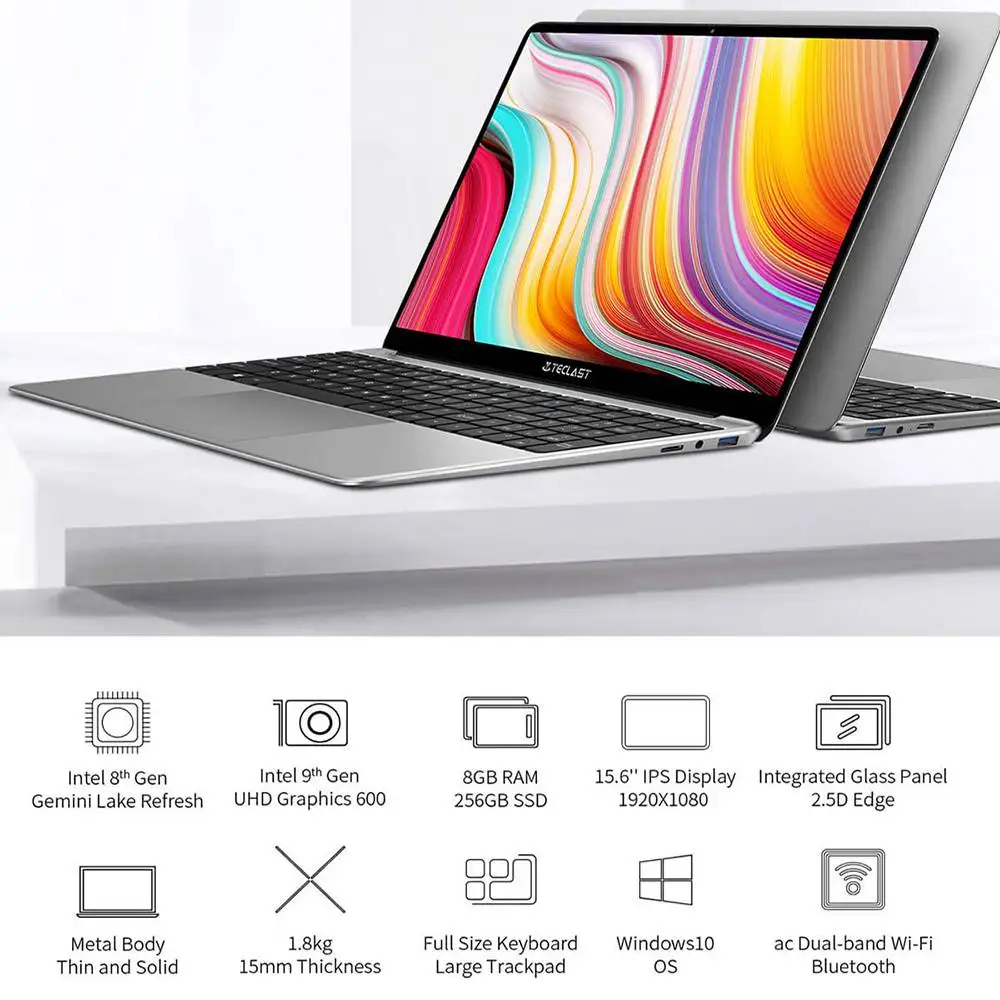 teclast f15 plus laptop 15 6 inch intel n4120 notebook 8gb ram 256gb ssd dual band wi fi 2usb3 0 full sized keyboard notebooks free global shipping