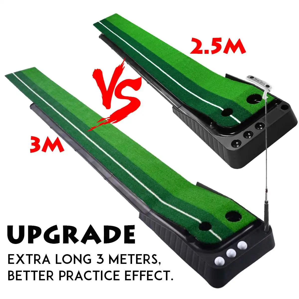 en Ucuz 3M Ekstra Uzun Kapalı Golf Vuruş Eğitmen Taşınabilir Otomatik Dönüş Golf Uygulama Mat Koyarak Atıcı Dönüş Yeşil Fairway Eğitmen