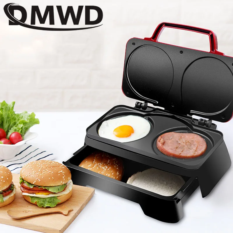 dmwd electric waffle maker muffin cake dorayaki 3 in 1 breakfast machine household fried eggs sandwich toaster crepe grill eu us free global shipping