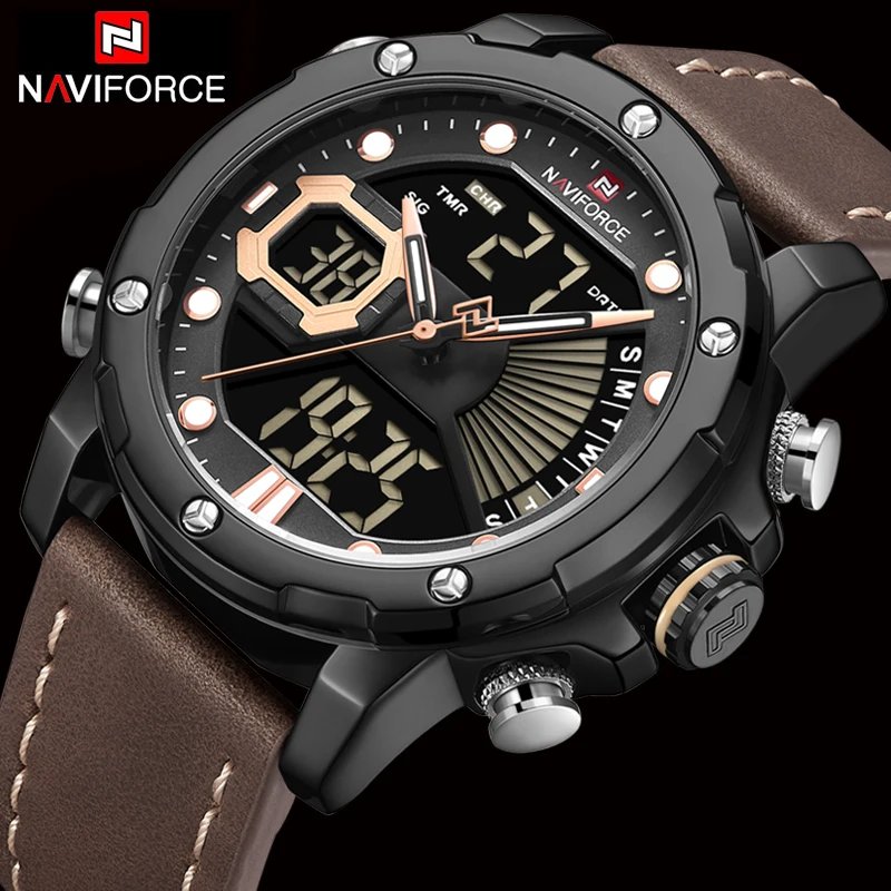 NAVIFORCE 2020 новые модные брендовые мужские спортивные часы военные светодиодные с