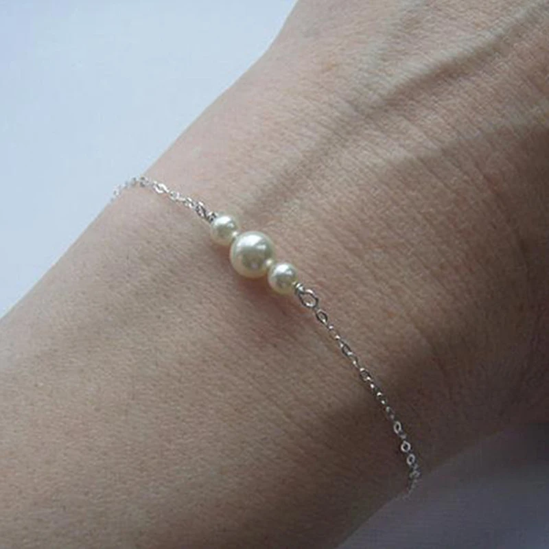 Простой Имитация жемчуга аксессуар Браслет цепочка Женская мода ювелирные