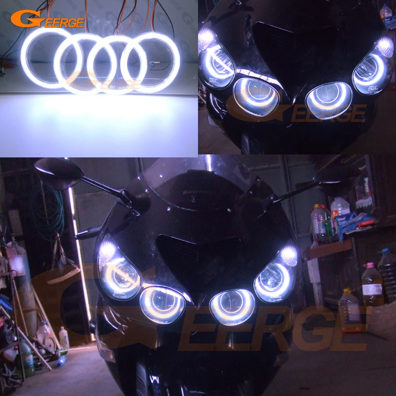 

For Kawasaki Ninja ZX14 zx14r ZZR1400 2006-2011 Excellent Ultra bright COB led angel eyes kit halo rings