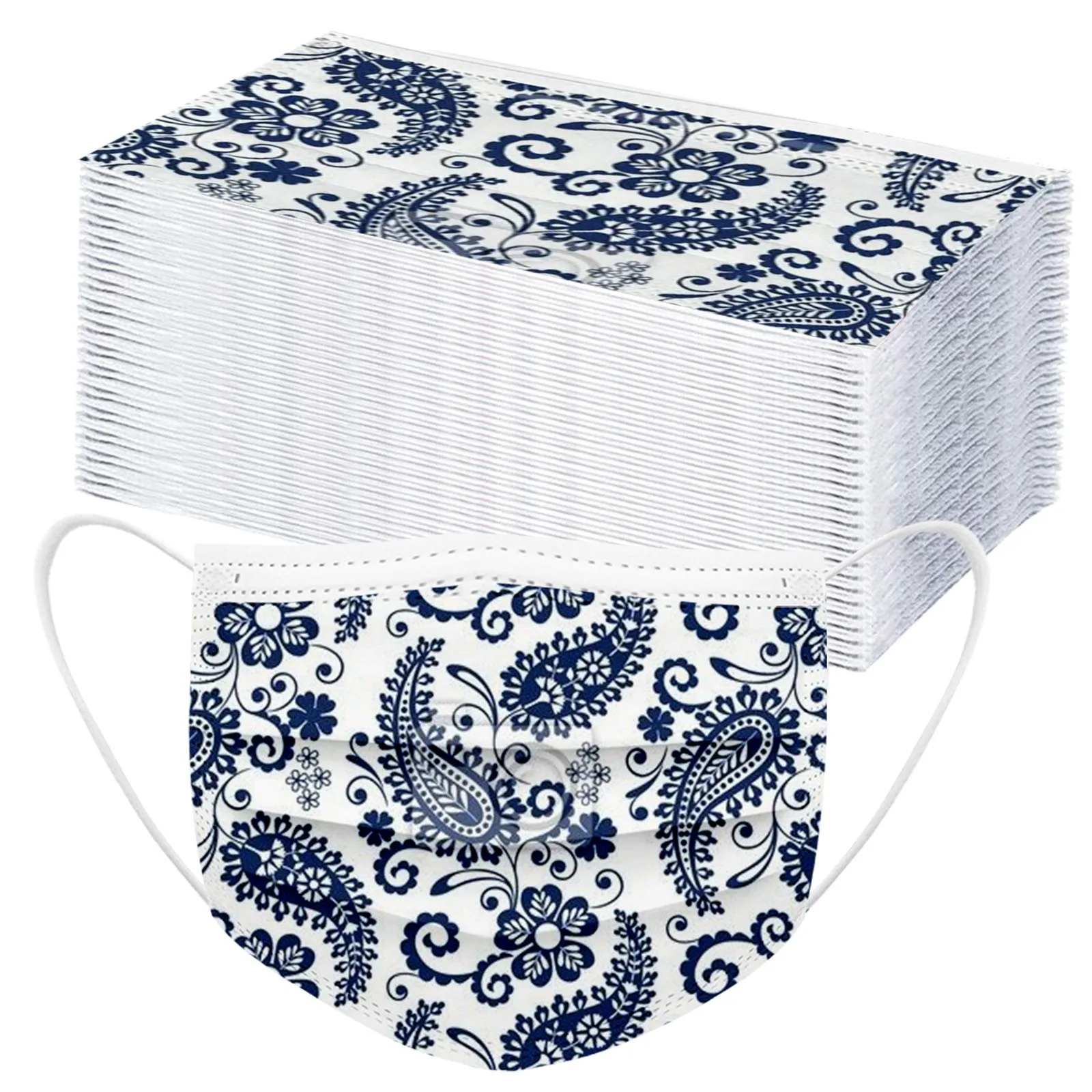 

10/20/30/50/100pcs Disposable Non-woven Adult Mask Print 3 Layer Mask Adult Unisex Halloween Cosplay Face Mask Print Mouth Mask