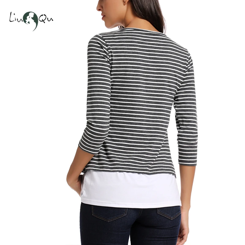 Женская одежда для беременных топы кормящих матерей двухслойная Футболка с