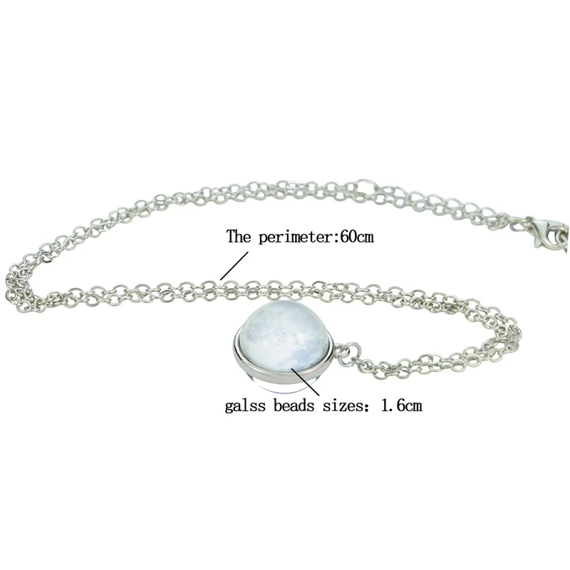 Ожерелье с двухсторонней стеклянной подвеской-шариком для мужчин и женщин |