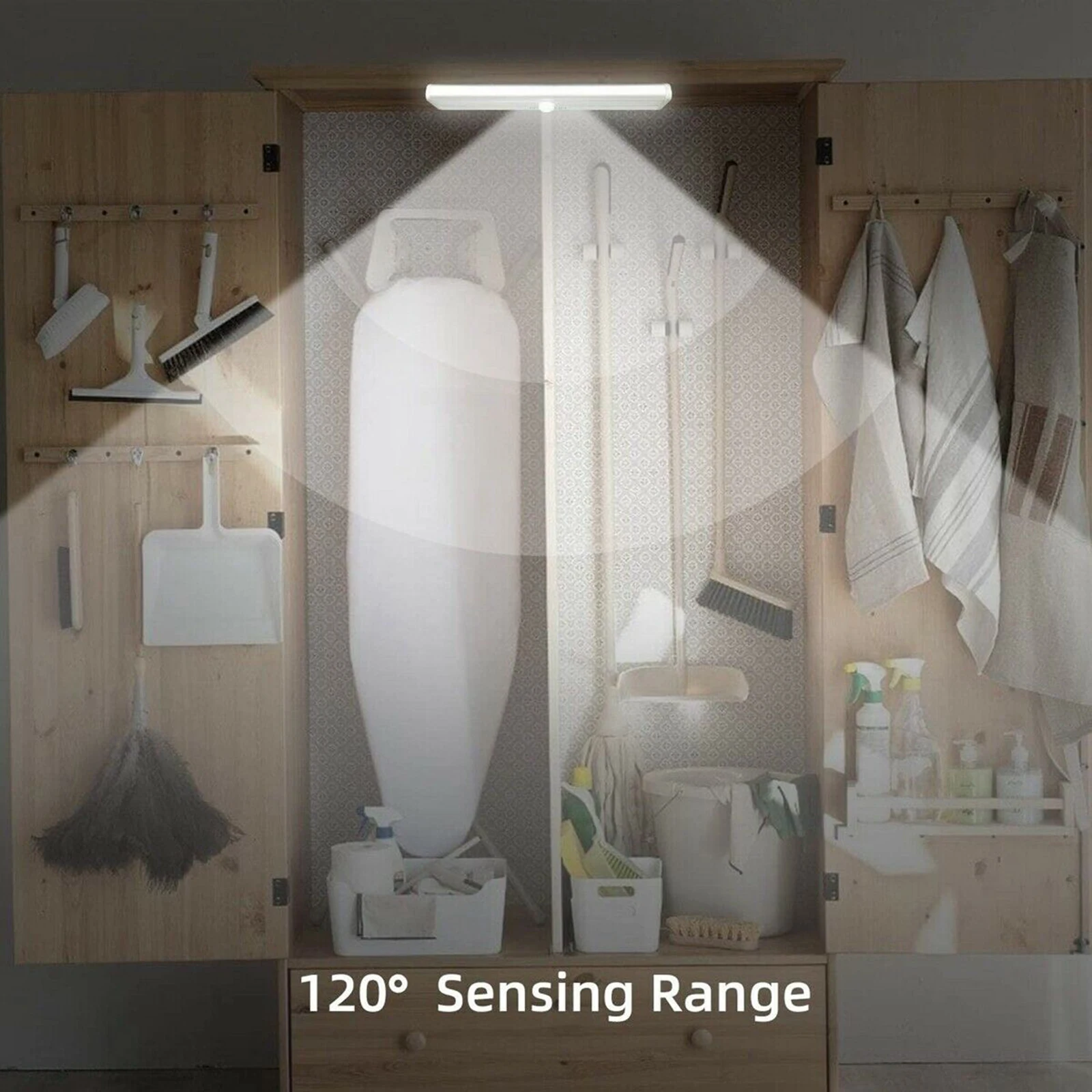 

High LED Motion Sensor Lights Self-adhesive Wireless Night Light Closet Wardrobe Cabinet Strip Lamp UEJ