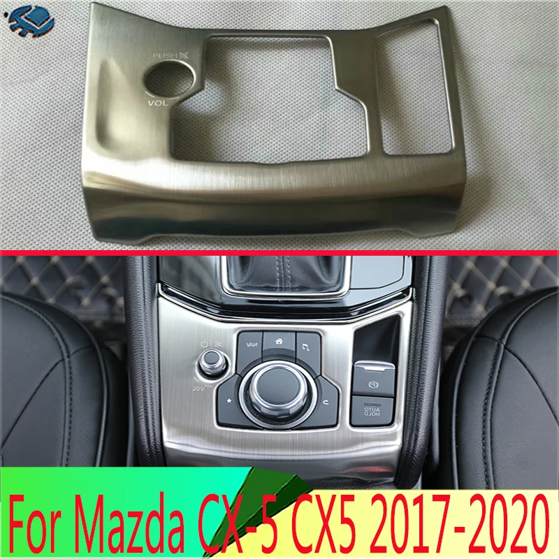 

For Mazda CX-5 CX5 2017 2018 2019 2020 Stainless steel Right Hand Drive Central control Panel trim Covers Interior decoration