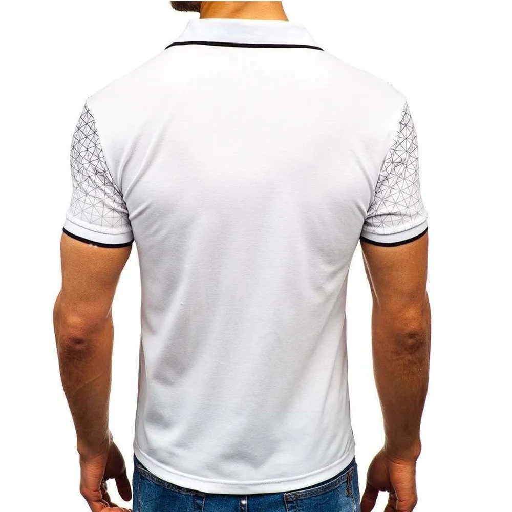 Мужская приталенная футболка поло Повседневная дышащая однотонная деловая