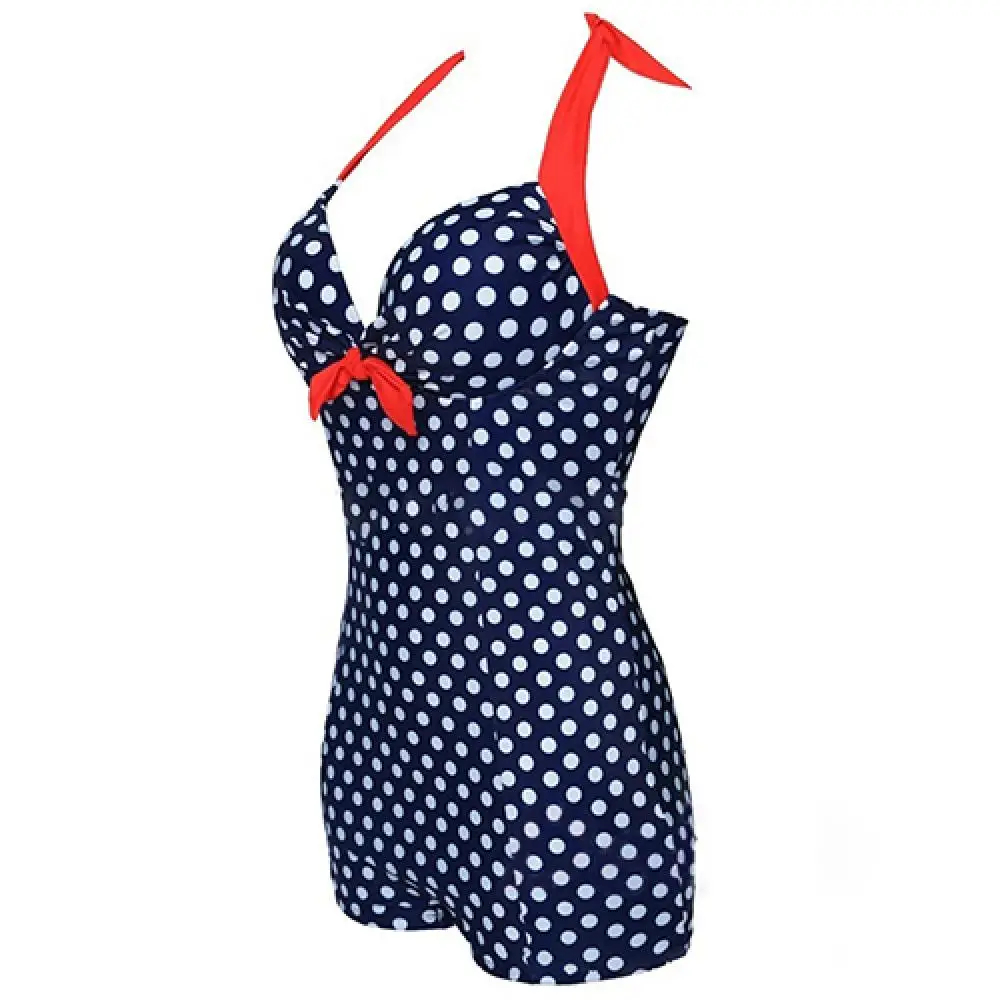 

one piece bikini push up 2021 woman Women One-piece Bathing Suit Dotted Beachwear Push Up Monokini Swimsuit Swimwear ropa mujer